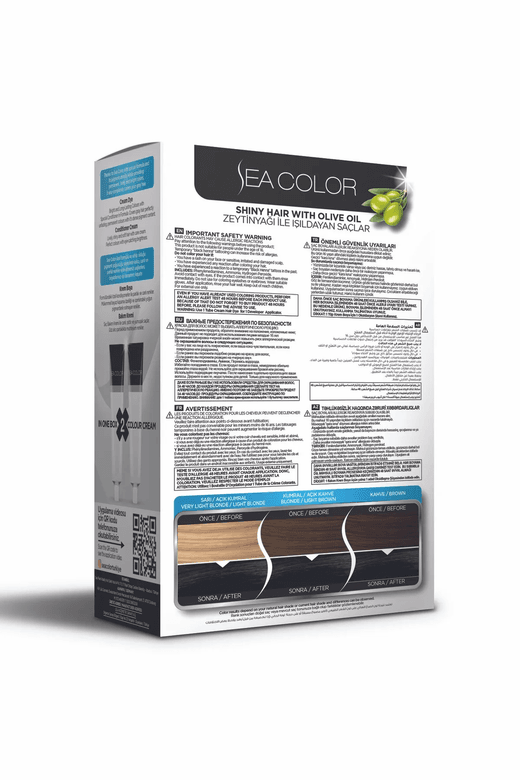 Sea Color 2 Tüp Krem Saç Boyası Seti Siyah No:1.0