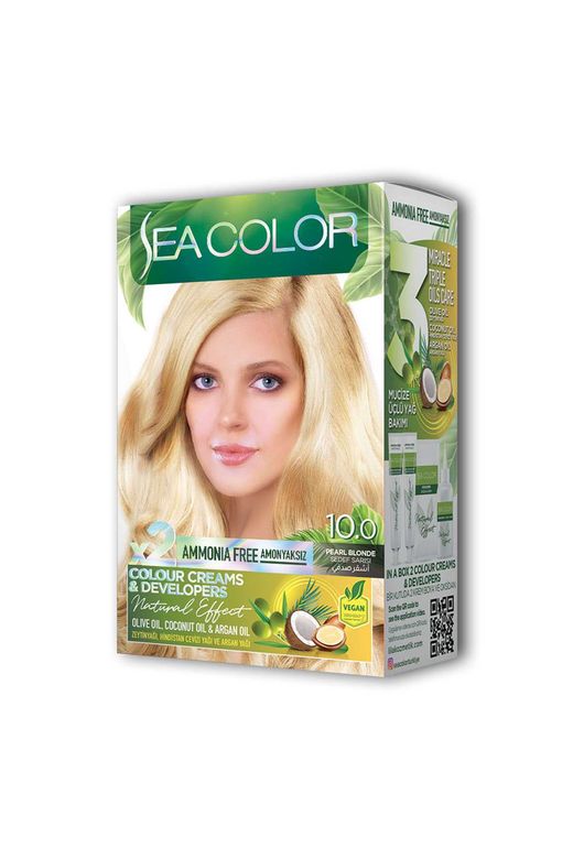 Sea Color RT-RYL-ARSEACLR100-2 2X2 Tüp Krem Saç Boyası Seti Sedef Sarı No:10.0