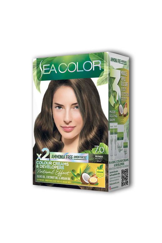 Sea Color RT-RYL-ARSEACLR70-2 2X2 Tüp Krem Saç Boyası Seti Kumral No:7.0