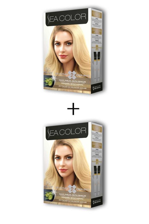 Sea Color RT-RYL-ARSEACLR90-2 2X2 Tüp Krem Saç Boyası Seti Buğday Sarısı No:9.0