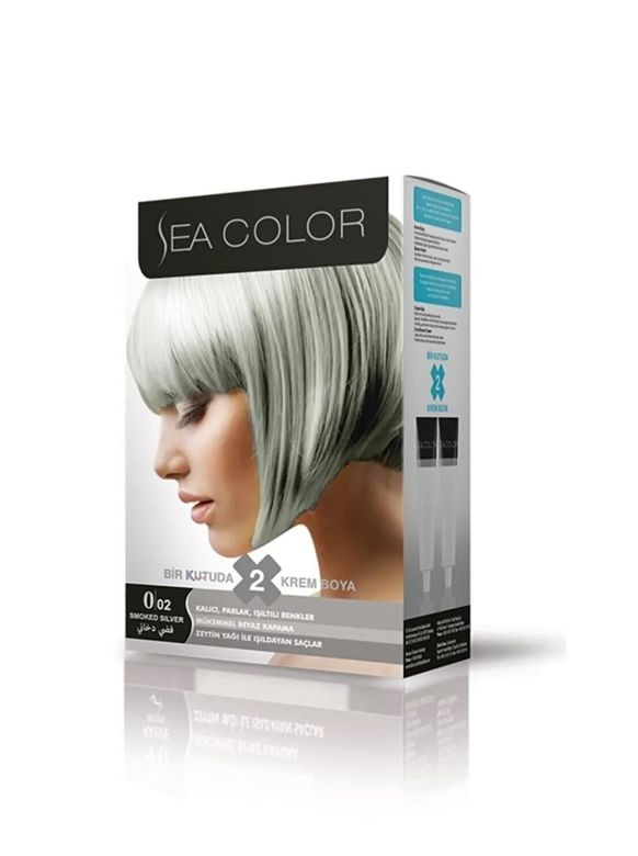 Sea Color Seacolor 2Li Krem Saç Boyası 0/02 Gümüş Gri