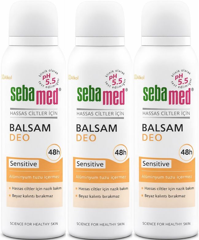 Sebamed Deodorant Aerosol 150 ML Balsam - Sensitive/Hassas (3 Lü Set)