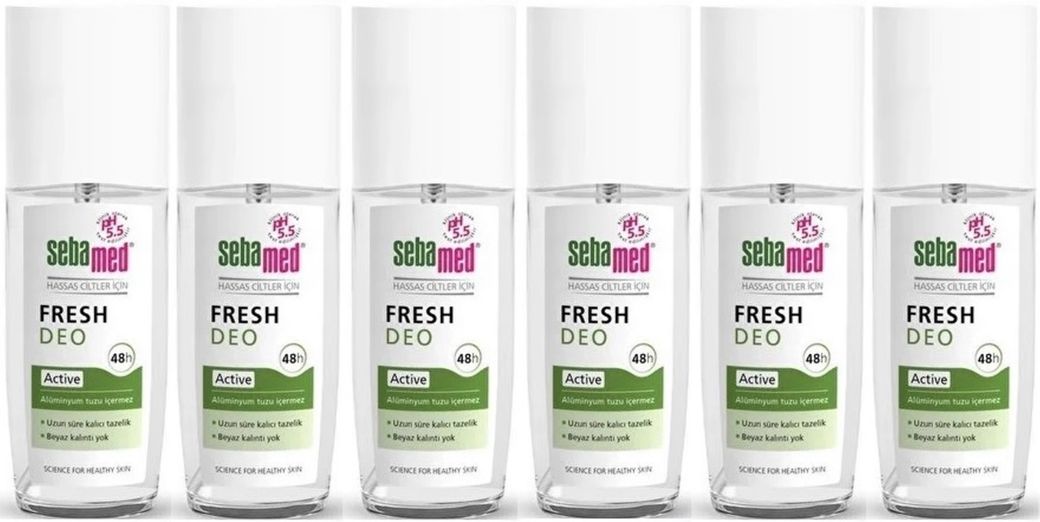 Sebamed Deodorant Sprey 75 ML Fresh Active (6 Lı Set)