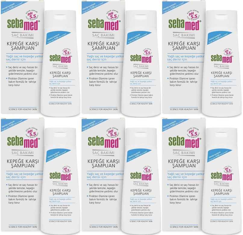 Sebamed Şampuan 200ML Kepeğe Karşı (Yağlı ve Kepeğe yatkın saç derisi İçin) (6 Lı Set)