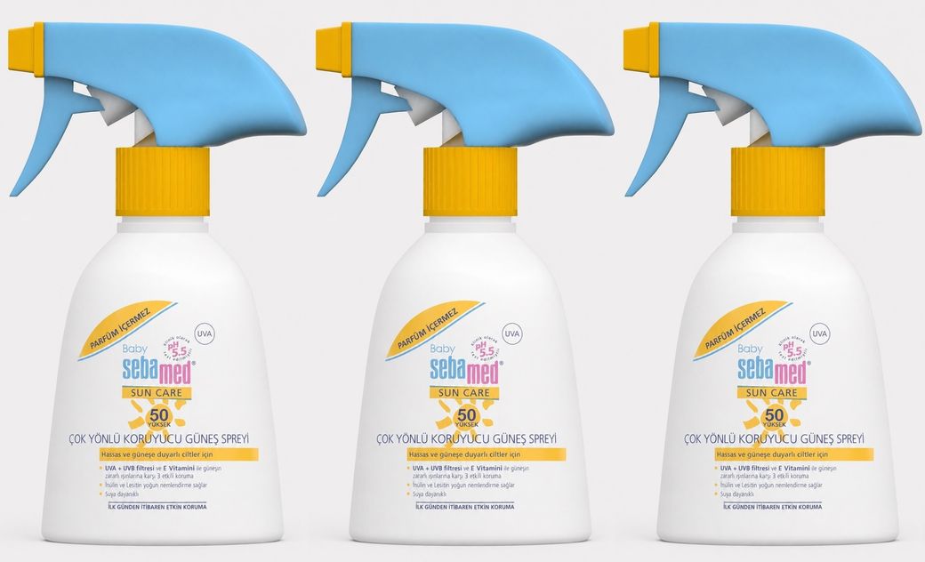 Sebamed Sun Care Bebek Güneş Losyonu Kremi Sprey 50+ 200ML PARFÜMSÜZ (Hassas Ciltler) (3 Lü Set)