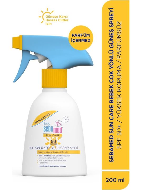Sebamed Sun Care Bebek Güneş Losyonu Kremi Sprey 50+ Faktör 200ML PARFÜMSÜZ (Hassas Ciltler) Sprey