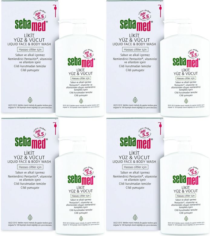 Sebamed Yüz ve Vücut Temizleyici Likit 1000ML (4 Lü Set)