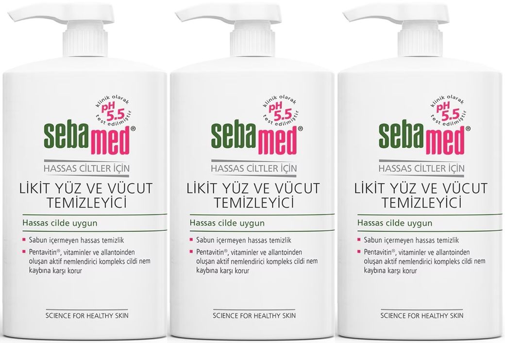 Sebamed Yüz ve Vücut Temizleyici Likit 300 ML (3 Lü Set)