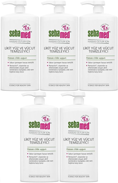 Sebamed Yüz ve Vücut Temizleyici Likit 750 ML (5 Li Set)