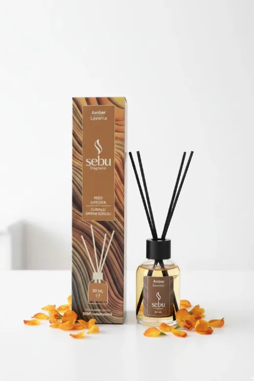 Sebu SEBUBURCUAMBER50 Amber - Bambu Çubuklu Klasik Ortam Kokusu 50Ml Oda Kokusu Ofis Kokusu