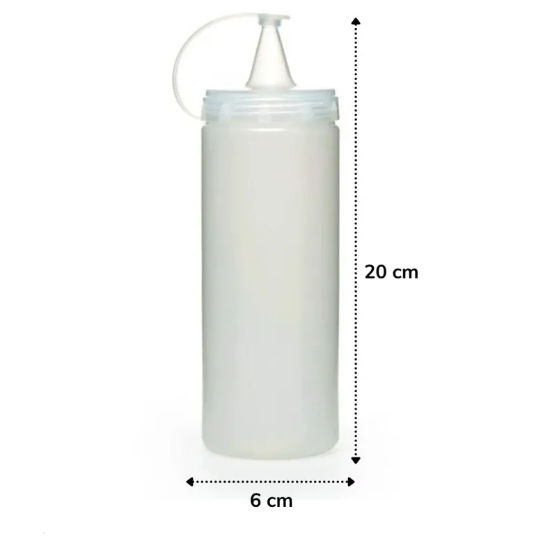 Şeffaf Kapaklı Sızdırmaz Yağlık Sosluk Şişesi Plastik Yağdanlık 400 ml. AP-9028 (4745)