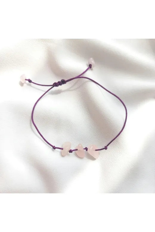 SENGDOĞALTAŞ SNG989754 Pembe Kuvars Doğal Taş Bileklik