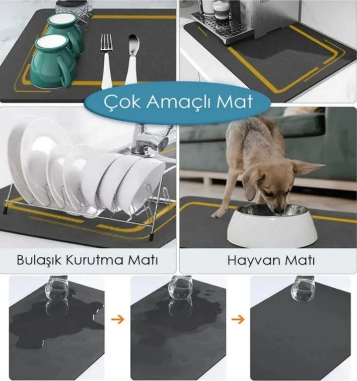 Sengengel 40091311 Bulaşık Yıkama Matı Kurulama Matı Bulaşık Kurutma Matı Katlanabil