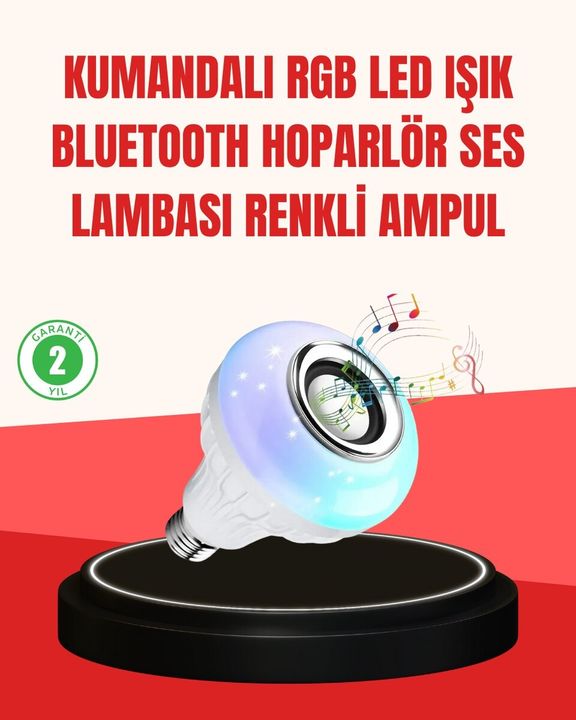 sepetopia TRİTHLTXUCZLAMBAHOPARLÖRRR-1-BLNCCC Akıllı Led Ampul E27 Uyumlu Ve Müzik Çalarlı Tasarım Diğer