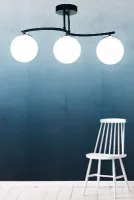 SERPENS 3'LÜ BEYAZ GLOB CAMLI MODERN PLAFONYER AVİZE OTURMA ODASI SALON MUTFAK ANTRE