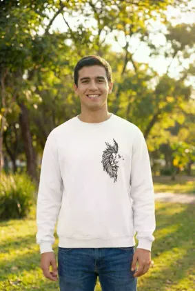 Sevgililer Günü Baskılı Oversize Bisiklet Yaka Sweatshirt - Beyaz - M - Beyaz