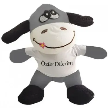 Sevimli Peluş Eşek Oyuncak 24 Cm Tişörtlü Hediye