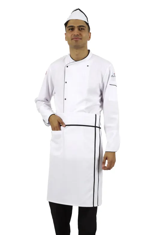 SEZA TEKSTİL 150400600 Biyeli Bel Önlük Aşçı Garson Şef Barista Kafe Cepli Apron Mutfak Önlüğü (Alpaka Kumaş)