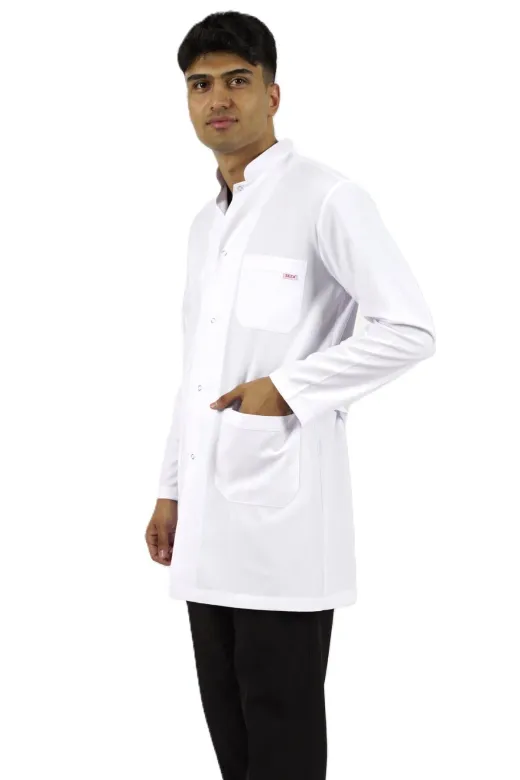 SEZA TEKSTİL 200100320 Hakim Yaka Orta Boy Beyaz Önlük Erkek Doktor Öğretmen Hemşire Laboratuvar Önlüğü