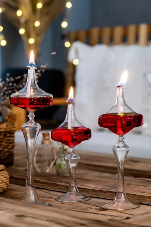 Shabbo Glass 2000202 Ufo Şamdan Cam Kandil Kırmızı