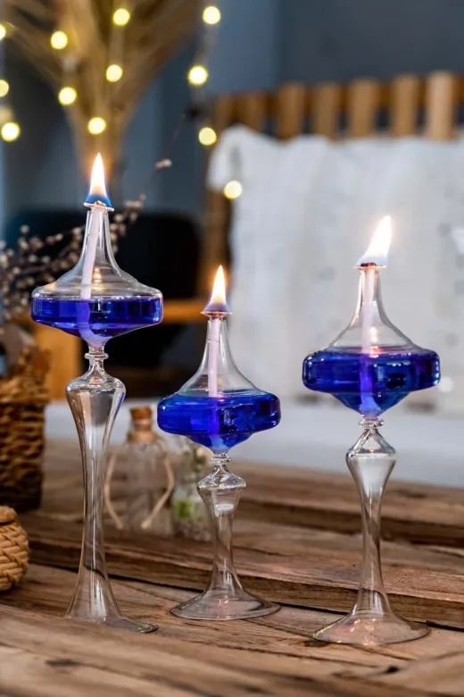 Shabbo Glass 200025SHABBO Ufo Şamdan Cam Kandil Mavi Hediyelik Dekoratif Aksesuar