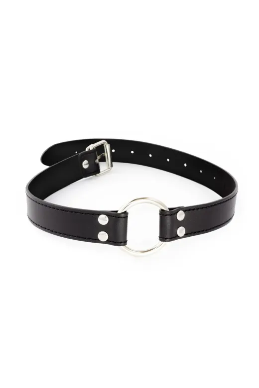 ShibariTürk ORINGGAG Bdsm O Ring Gag / Fetiş Ağız Tıkacı Deri Kemerli 4,5 Cm Siyah