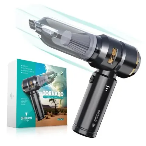 Shibu Tornada 100 Watt 6000mAh 16000pa Çekiş Gücü 8 Adet Başlıklı Şarjlı Güçlü Üfleme Araç İçi Süpür