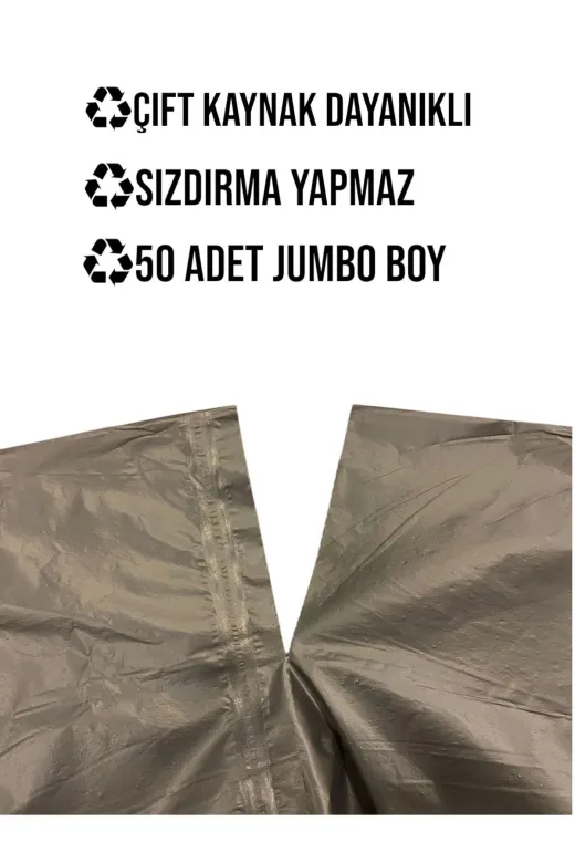 shop 80110300 Çöp Torbası Jumbo Boy 5 Rulo 300 Gr Çift Kaynak Dayanıklı 80X110Cm