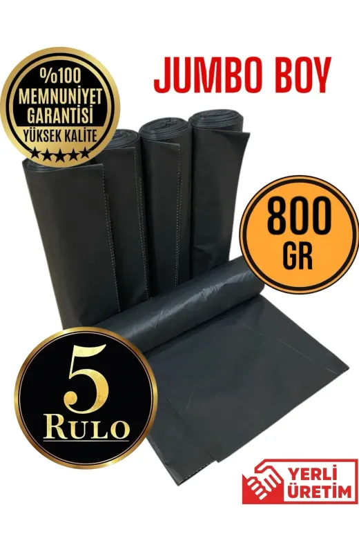shop 80110800 Çöp Torbası Jumbo Boy Ultra Kalın 10Lu 5 Rulo 80X110 800Gr