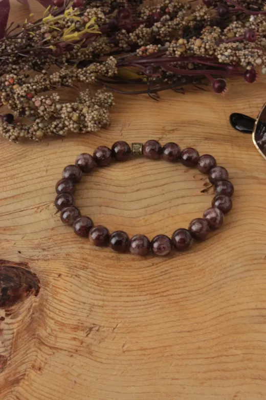 SİERRA SR059 Lal Garnet Doğal Taş Bileklik
