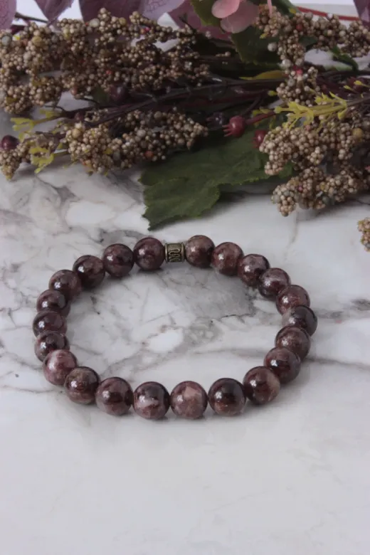 SİERRA SR059 Lal Garnet Doğal Taş Bileklik