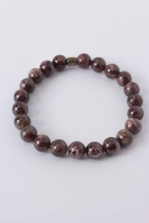 SİERRA SR059 Lal Garnet Doğal Taş Bileklik