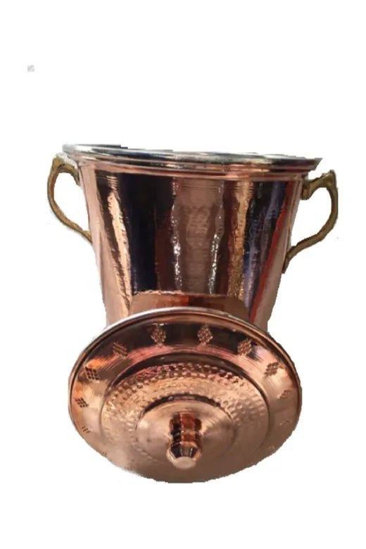 SİİRT ÜRÜNLERİ & KİLİM DÜNYASI KLM-DNYSPPT8 Bakır Perde Pilav Tenceresi 8 Kişilik 23X15 Cm
