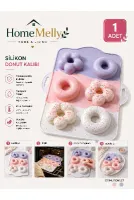 Silikon 6 Gözlü Donut ve Çiçek Figürlü Kek/Muffin Kalıbı - Yapışmaz Fırın & Mikrodalga Uyumlu