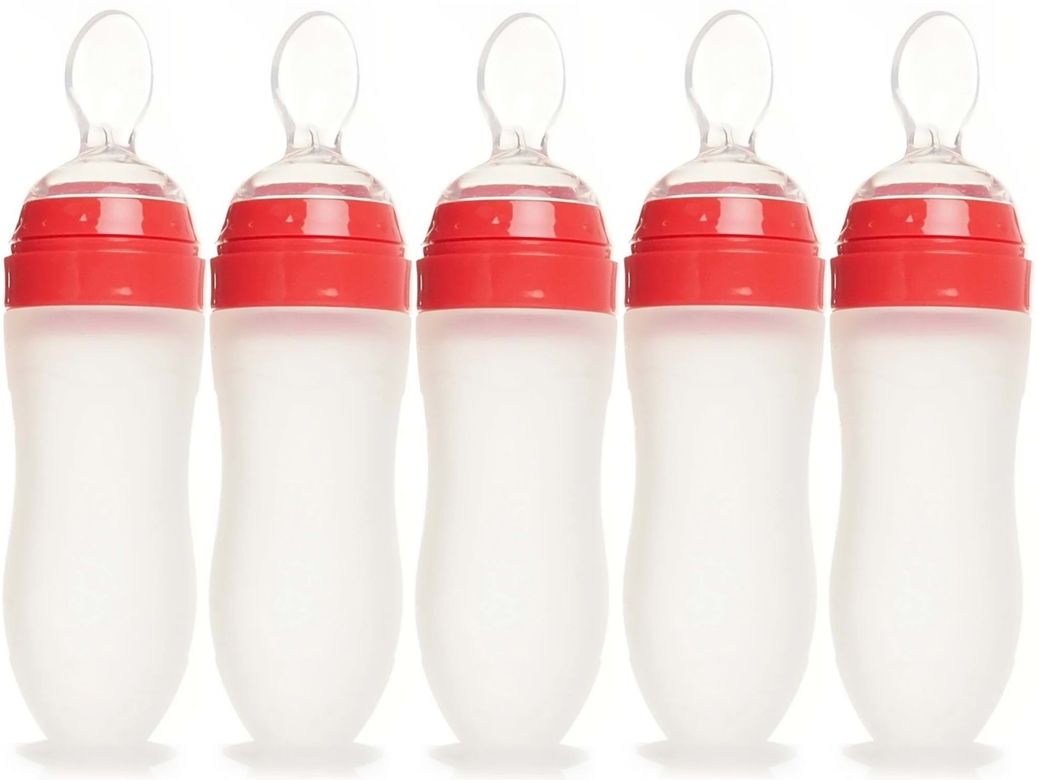 Silikon Kaşıklı Biberon 120ML +6 Ay Şeffaf 5 Li Set