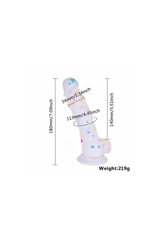 Silikon Realistik Gökkuşağı Dildo 18Cm
