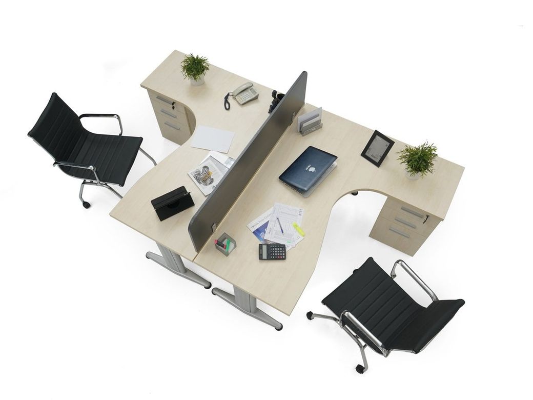 Silver İkili L Ofis Masaları