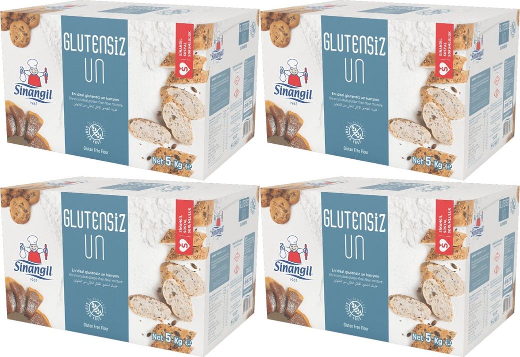 Sinangil Glutensiz Un 20KG (20000GR) Kutu Çölyak Diyetine Uygun (4PK*5KG)