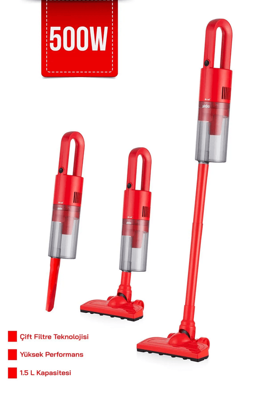 Sinbo Svc-8616 500 W Dikey Elektrikli Süpürge Kırmızı