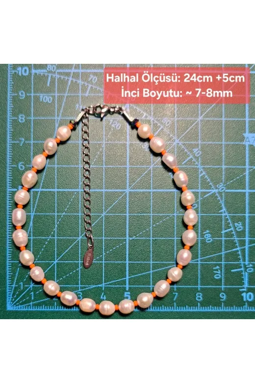 Singincraft İnci Halhal Serisi İnci Doğal Taş Halhal - Turuncu ( Küçük ) - 1 Adet ( El Yapımı Tasarım Ürünler )