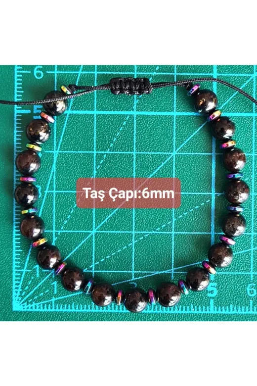 Singincraft Nadir Taşlar Serisi Arfvedsonit Doğal Taş Bileklik (El Yapimi Tasarim Ürünler)