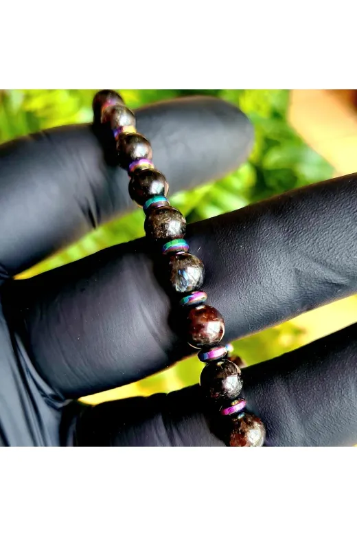 Singincraft Nadir Taşlar Serisi Arfvedsonit Doğal Taş Bileklik (El Yapimi Tasarim Ürünler)