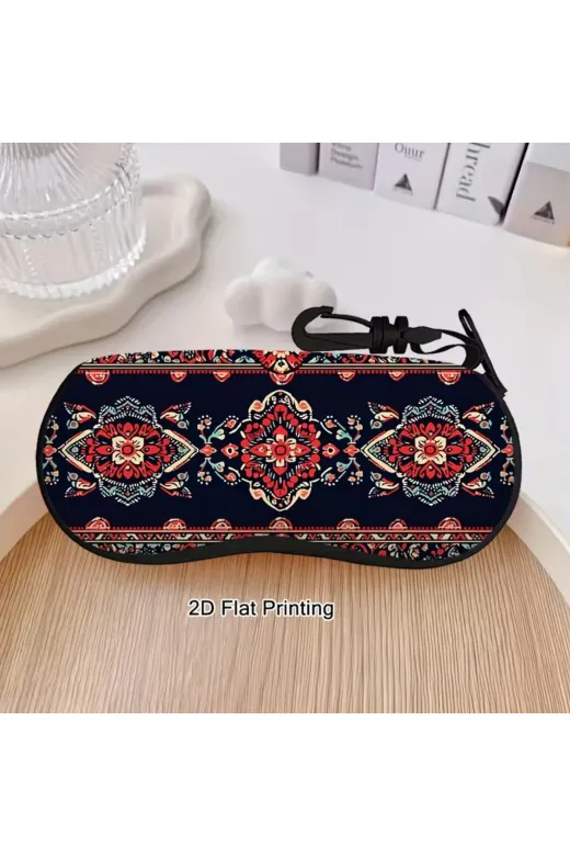Singularis SK10297 Dijital Baskılı Geometrik Desenli Gözlük Kılıfı - Ultra Hafif Koruyucu Gözlük Çantası