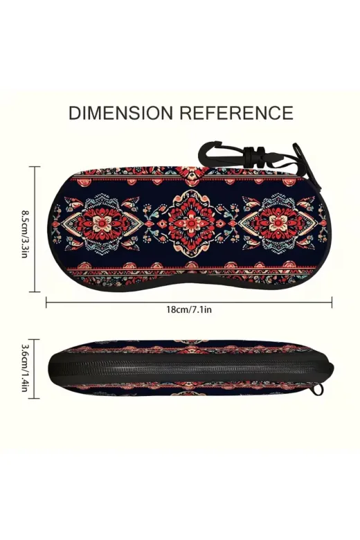 Singularis SK10297 Dijital Baskılı Geometrik Desenli Gözlük Kılıfı - Ultra Hafif Koruyucu Gözlük Çantası