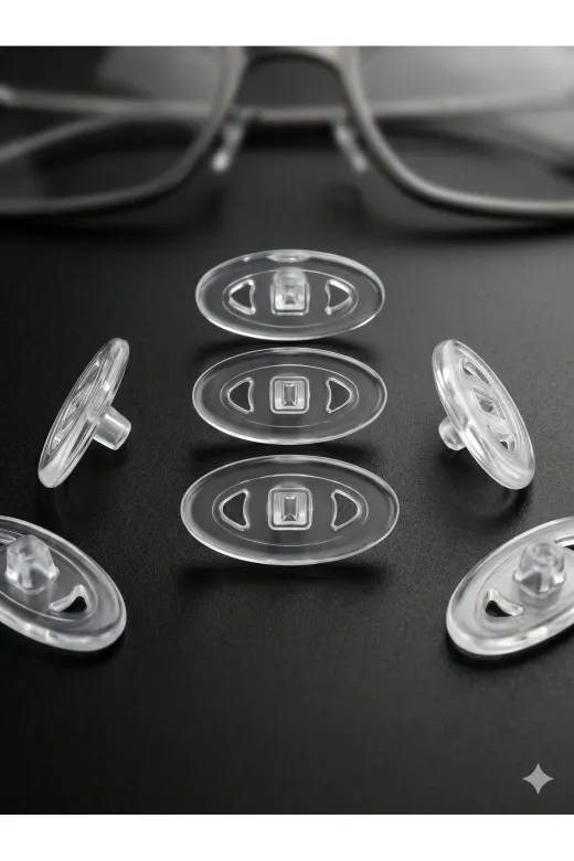 Singularis SK103419 10 Adet (5 Çift) Gözlük Burun Pedi - Vidalı Elips Silikon Plaket 17 Mm - Yumuşak Konforlu Set