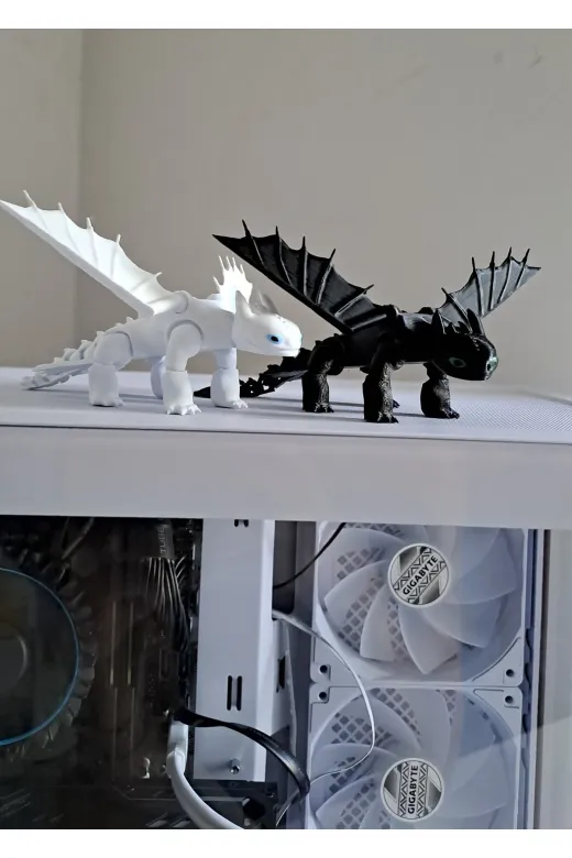 SİRİUS3D 65585485 Ejderhanı Nasıl Egitirsin? Çiftli Gecenin Öfkesi & Dişsiz Siyah Ejderha 16 Cm