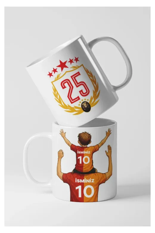 SİRİUS3D GalatasarayKupa Kişiye Özel Isim Baskılı Kupa - Solmaz - Çift Taraflı Baskı - Hediyelik Kupa