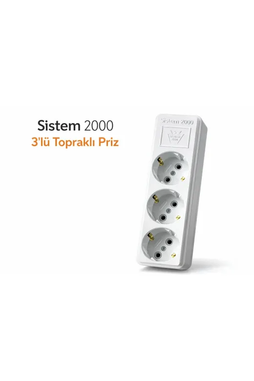 sistem 2000sis 2000 3’Lü Topraklı Priz