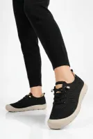 Siyah Anorak Örme Kadın Casual Ayakkabı