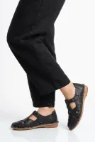 Siyah Hakiki Deri (Dar Kalıp) Kadın Casual Ayakkabı